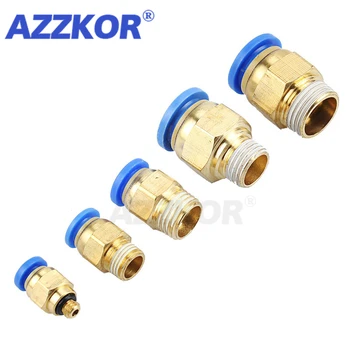 

5 Pcs PC Pneumatic Tube Connector The Air Compressor Parts Straight Push In Pneumatic Fitting 1/2"1/4"3/8"1/8"M5Male-4 6 8 10 12