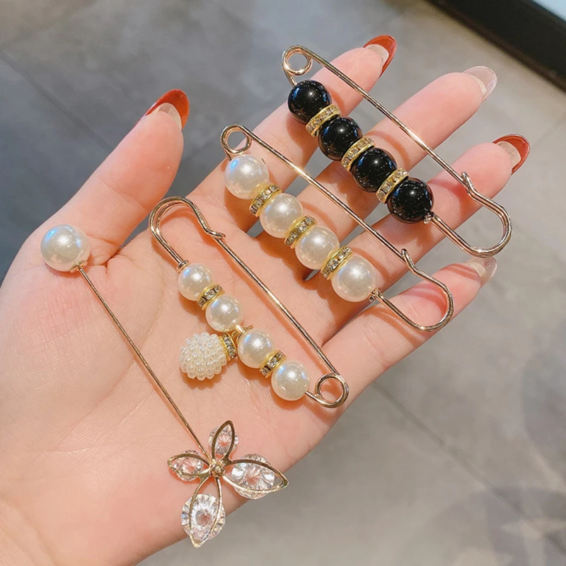 Pearl Brooch Detachable Pin Universal Fixed Button Tighten Waist