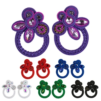 

KPacTa Fashion Earrings Ethnic Style Geometric Jewelry Ladies Fashion Jewelry Handmade Leather Pendant Hollow Tassel Earrings