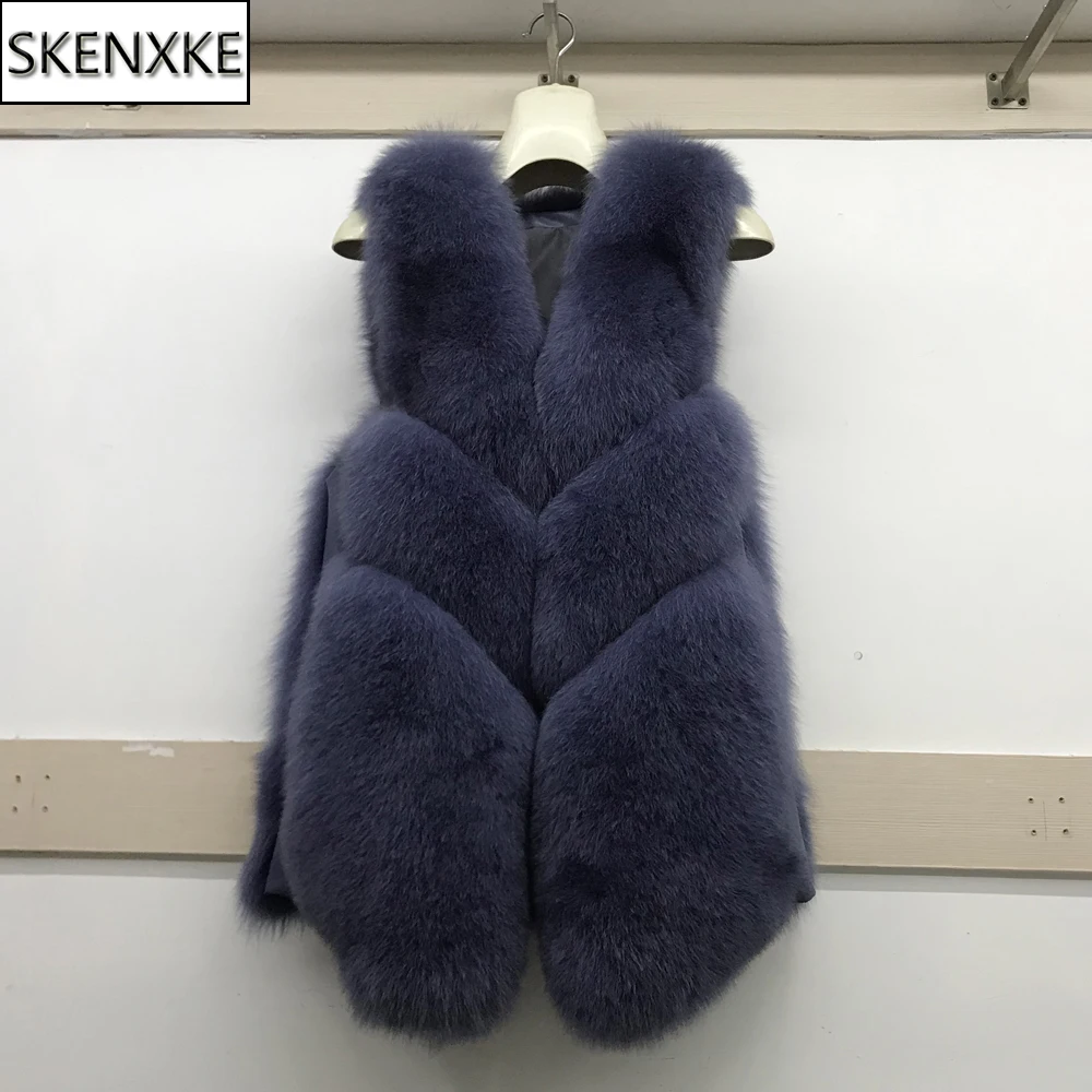 

New Arrival Winter Women Real Fox Fur Vests Fashion Lady Warm 100% Natural Fox Fur Waistcoats Full Pelt Genuine Fox Fur Gilets