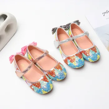 

Summer Hot Sale Girls Casual Flats With Round Head Sequin Rhinestone Design,Kids Breathable Soft Soled Abrasion-resistant Shoes