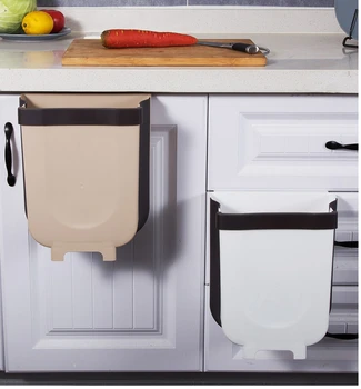 

Kitchen Folding Dustbin Vehicle Mounted Folding Household Cabinet Door Wall Mounted Storage Bin Waste Bin Clean Accessories