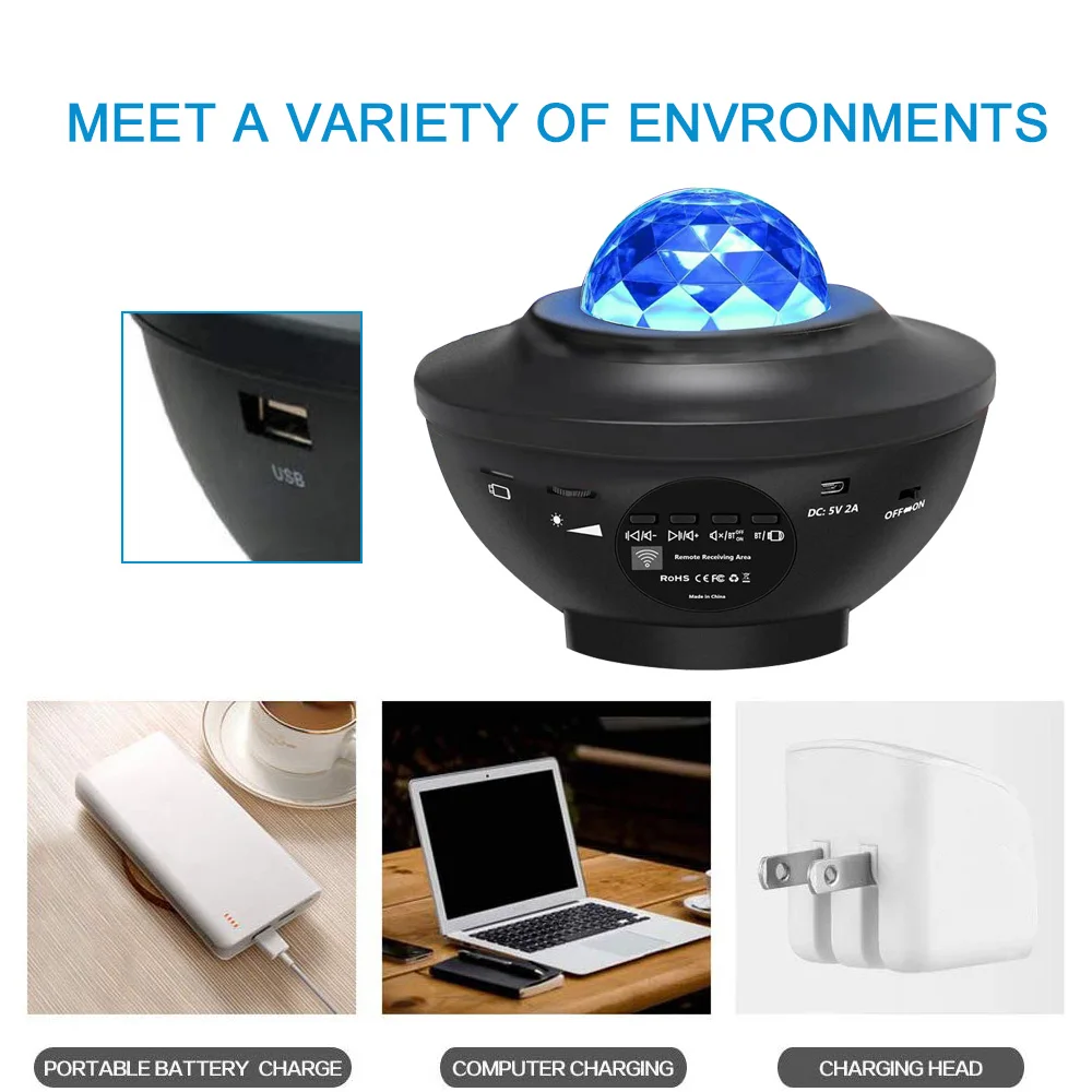 Светодиодный Звездный проектор ночник Галактическая Звездная лампа океанских