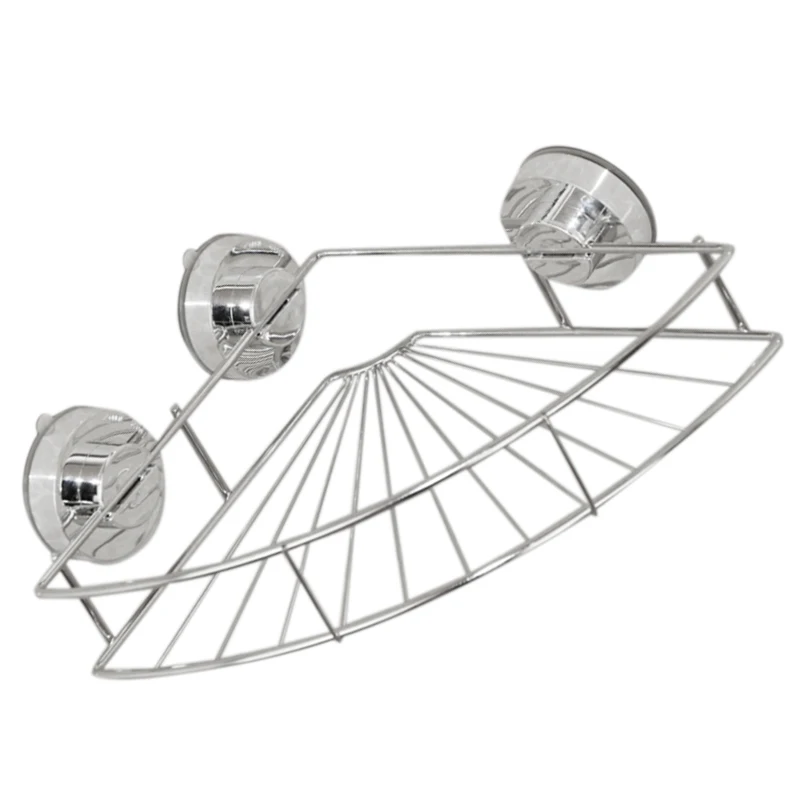 

Hot Sale Bathroom shelf shelf steel shelf bathroom angular shower tray with suction cup 32 * 22 * 8 cm