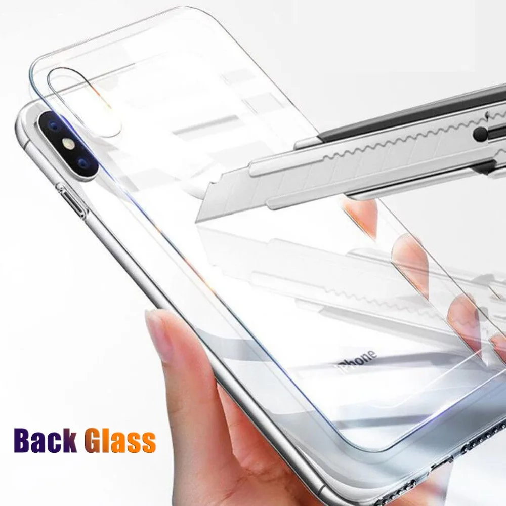  2 in 1 Bildschirm Zurück Gehärtetem Glas auf die für Apple iphone XS 11 Pro Max 6 7 8 Plus iphone 1