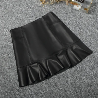 Top brand Fashion 2020 New Genuine Real Sheep Leather Skirt J25 high quality | Женская одежда