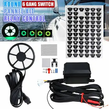

6 Gang Switch Panel Electronic Relay System 960W Circuit Control Box Waterproof Fuse Relay Box Wiring Harness Assemblies For Car