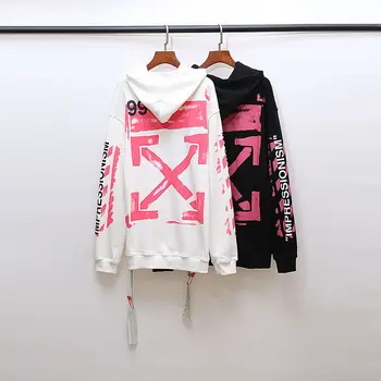 

OW Tide brand Men Womens Lovers models autumn winter Fashion Cotton Casual Hoodie Sweatshirt Hooded loose off white hoodie 2020