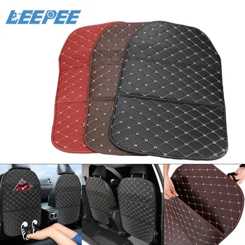 

Stowing Tidying Car Seat Back Storage Bag PU Leather Seat Back Anti-kick Pad Car Interior Accessories Book Magazine Collection