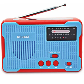 

Wind Up Radio Solar Powered AM/FM Radio Hand Crank Radio with Emergency Alarm Flashlight Power Bank for MP3 Play Outdoor