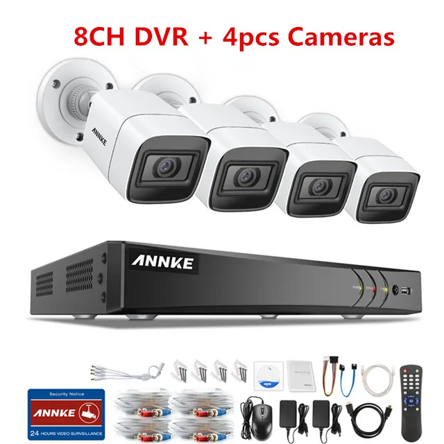 ANNKE 4K Ultra HD 8CH DVR комплект H.265 CCTV камера система безопасности 8MP система видеонаблюдения ИК Открытый ночное видение комплекты видеонаблюдения - Цвет: 8ch 4pcs DVR kit