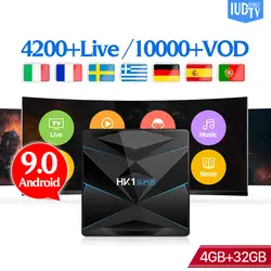 IP tv Sweden Android 9,0 tv Box интерактивное телевидение iudtv подписка HK1SUPER 4G 32G 5,8G Wi-Fi передатчик для интернет-телевидения Франция Норвегия голландская