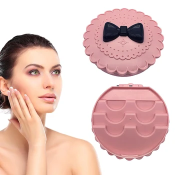 

1 Pcs Fake Eyelash Storage Box Portable Plastic Bow Flower Shape Makeup Cosmetic Case Makeup Cosmetic Case Organizer Box HOT NEW