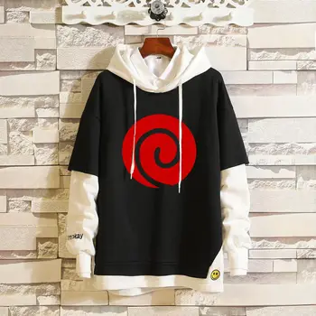 

New Naruto Anime cosplay Costume Uzumaki Naruto Uchiha Sasuke Akatsuki Hoodie Unisex Casual Fake Two-piece Sweatshirt