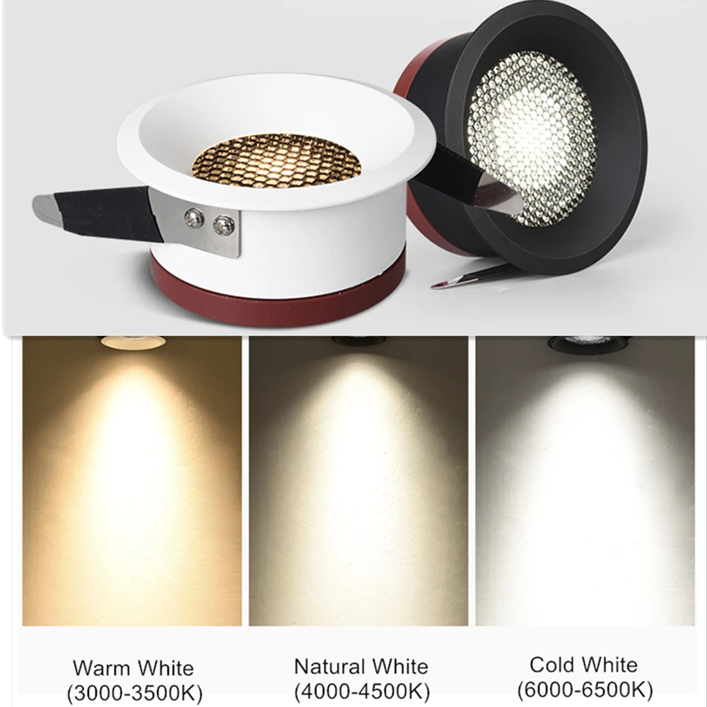 [DBF]2020 New Honeycomb Nest Anti Glare Lens Recessed LED Downlight 5W 7W 12W 15W Dimmable LED Ceiling Spot Light Pic Background outside downlights