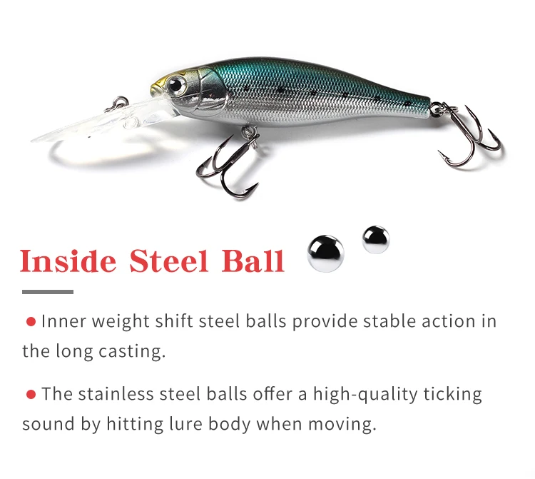 Deep Diver Minnow Shad 60 мм 7 г плавающая глубина 2,0 м Рыбная приманка вобблер для бас щуки