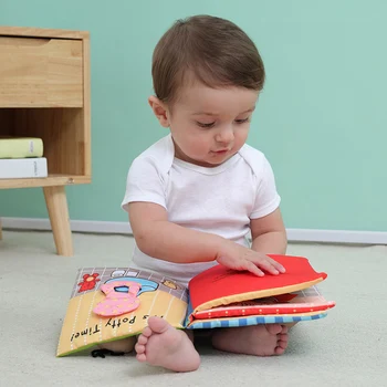 

Baby Early Education Three-dimensional Cloth Book Toilet Bath Learning Toy with Ringing Paper AN88
