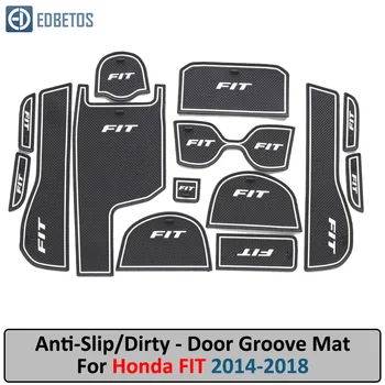 

Anti-Slip Mat For HONDA FIT JAZZ 2014 2015 2016 2017 2018 Gate Slot Coaster Anti-Dirty Door Groove Mat Car Interiors Gel Pad Ru