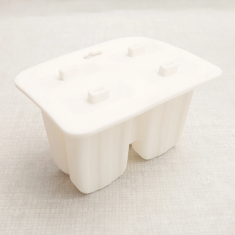 white 4 grid Домашнее мороженое формы для мороженого формы пищевого класса Moule силиконовые формы замораживатель BPA-Free с 50 палками DIY Helado - Цвет: white 4 grid