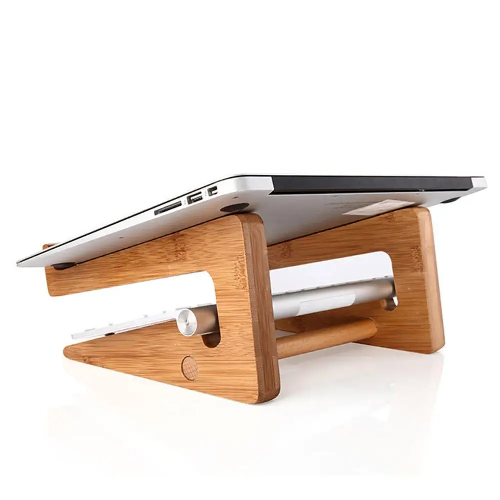 

Detachable Wooden Laptop Stand Holder Keyboard Mount Table Notebook Bracket