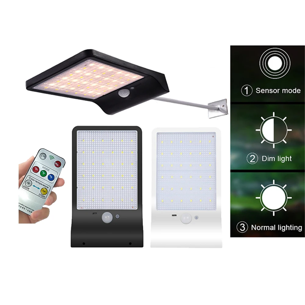 

Solar Panels Led Solar Light for Garden Decoration Lighting 48 LEDS IP65 Waterproof & Heatproof Street Wall Lamp remote controll
