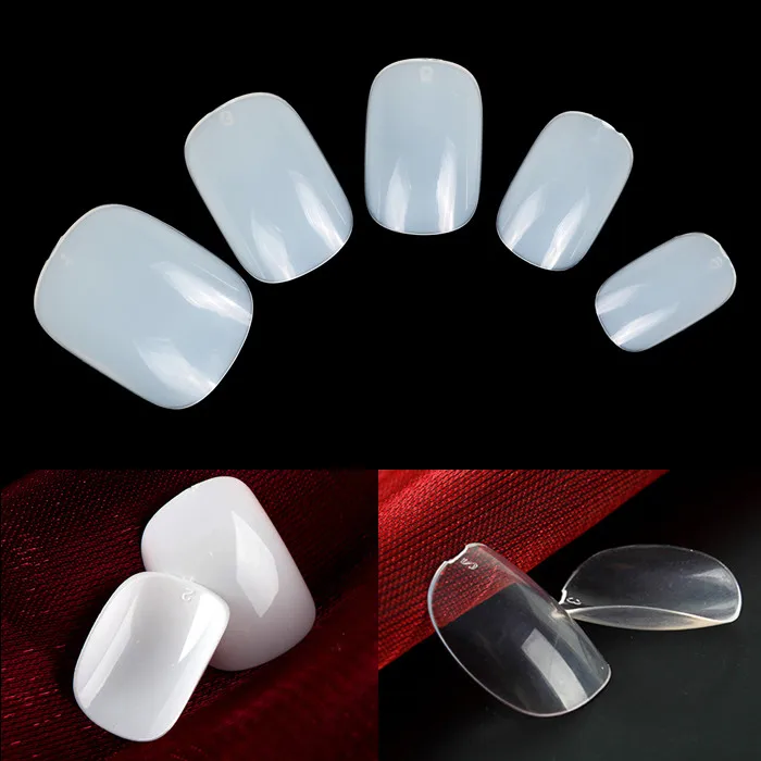 

500pcs Full Cover False Nails Seamless Short Fake Fingernail Artificial Nail Art Tips Finger Salon DIY