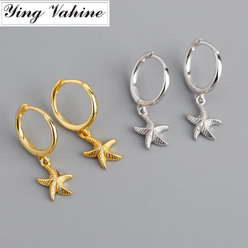 Ying Vahine 100% Dell'Argento Sterlina 925 Del Pendente Delle Stelle Marine Orecchini Con Perno Per Le Donne