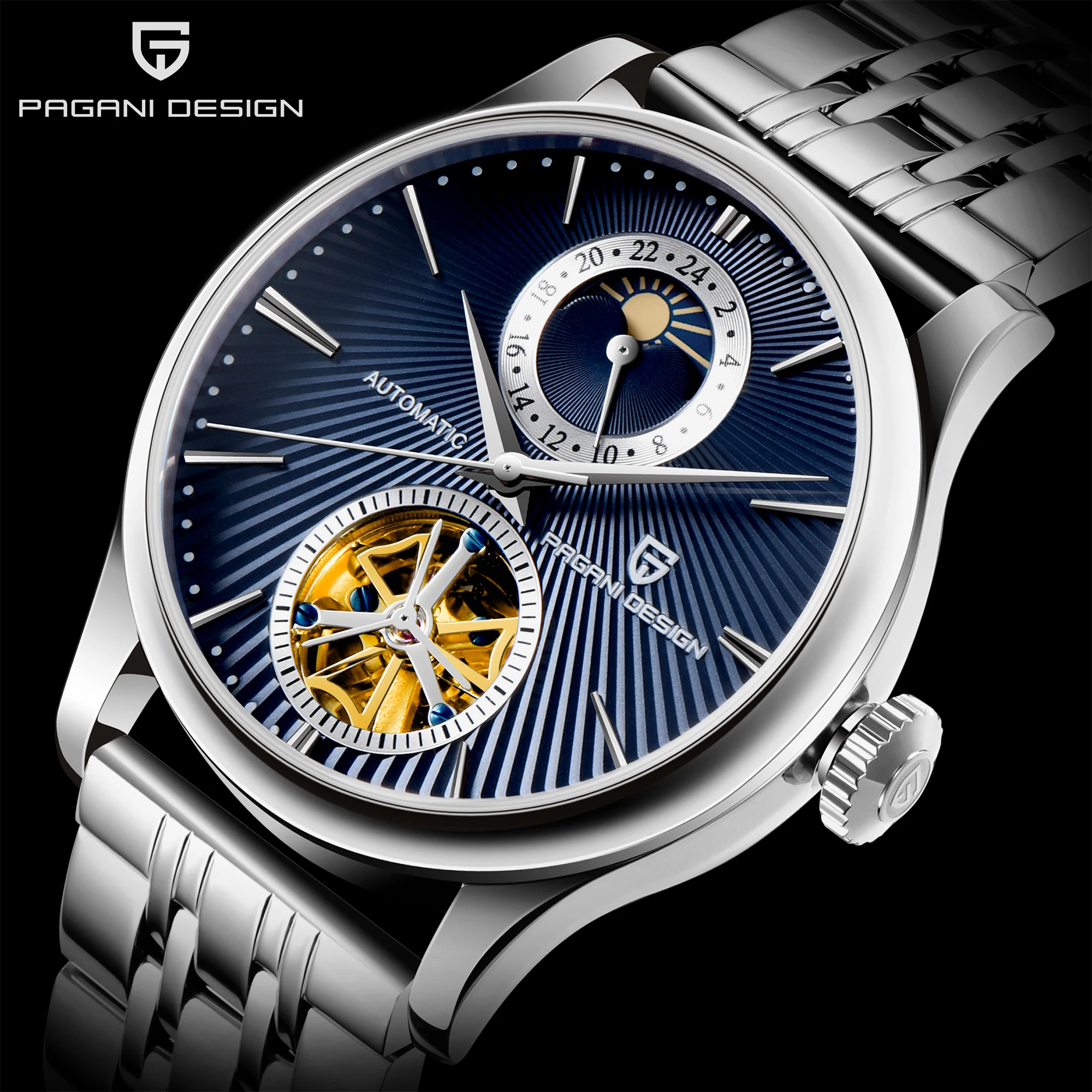 Часы PAGANI DESIGN новинка 2020 сапфировое стекло 40 мм Повседневная мода GMT механические