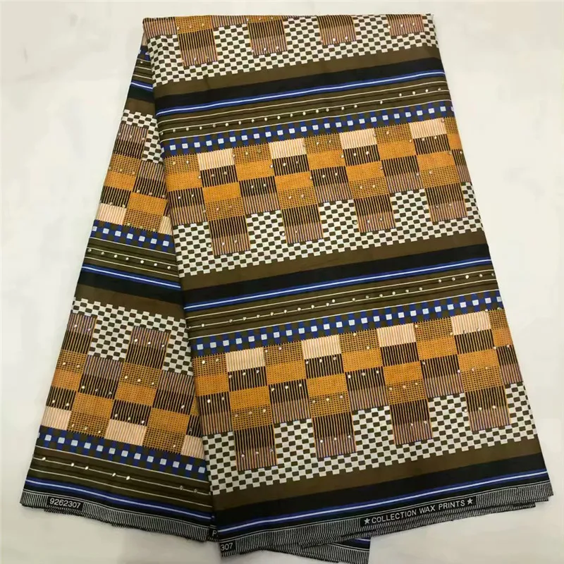 

Hot sale african fabric with stone fabrics for patchwork african wax prints fabric for dress 6yards cotton ankara fabric XM0919