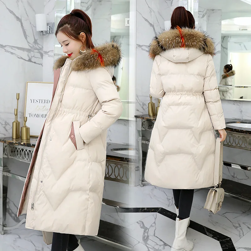 

Mid-length Slim Fit 2018 Winter New Style Fashion Long Sleeve Fashion Long Convention Solid Color Cotton-padded Clothes with Gen