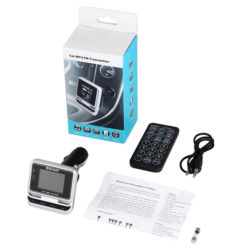 1," lcd Автомобильный MP3 fm-передатчик модулятор Bluetooth Handsfree Музыка MP3 аудио плеер с пультом дистанционного управления Поддержка TF карты/USB