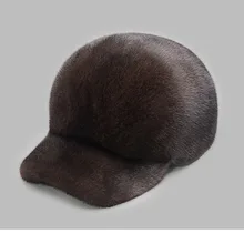 Новая натуральная норковая меховая шапка с козырьками шапка из настоящего меха Мужская настоящая меховая шапка зимняя Розничная OEM