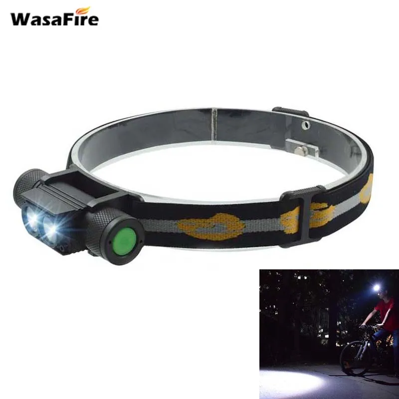 Wasafire 2 шт./лот 6000 люмен XM L2 светодиодный мини налобный фонарь USB Перезаряжаемый для