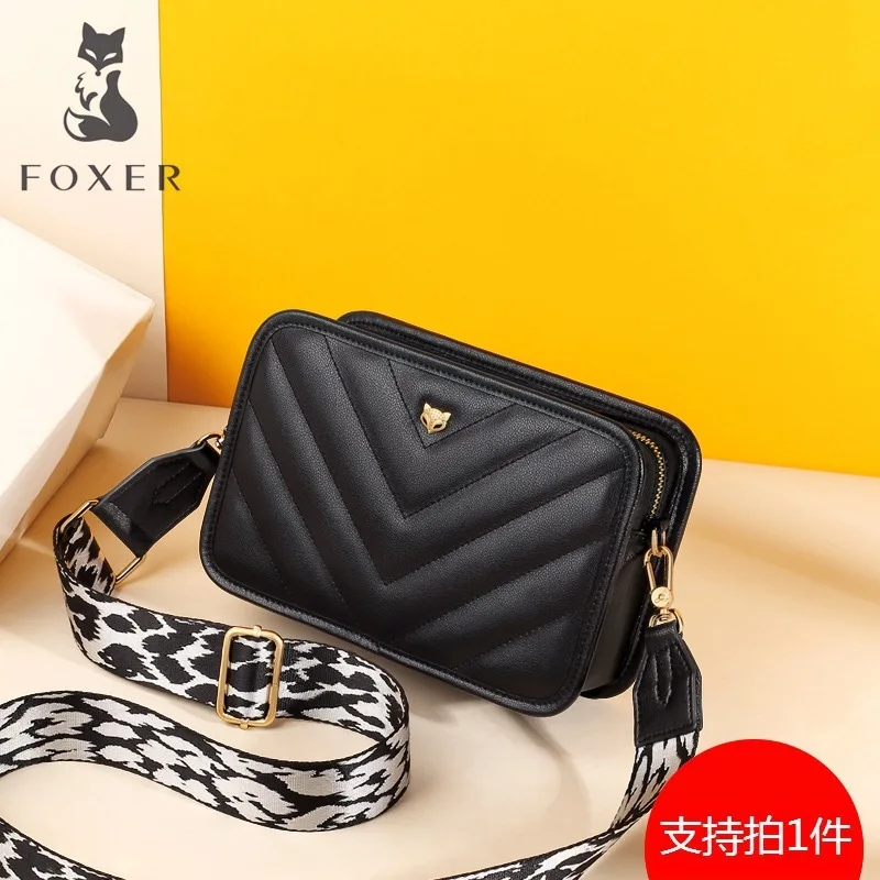 

Golden Fox Slung Female Bag 2019 Tide Wild Single Shoulder Small Fragrant Wind Rhombic Width Shoulder Strap Camera Bag
