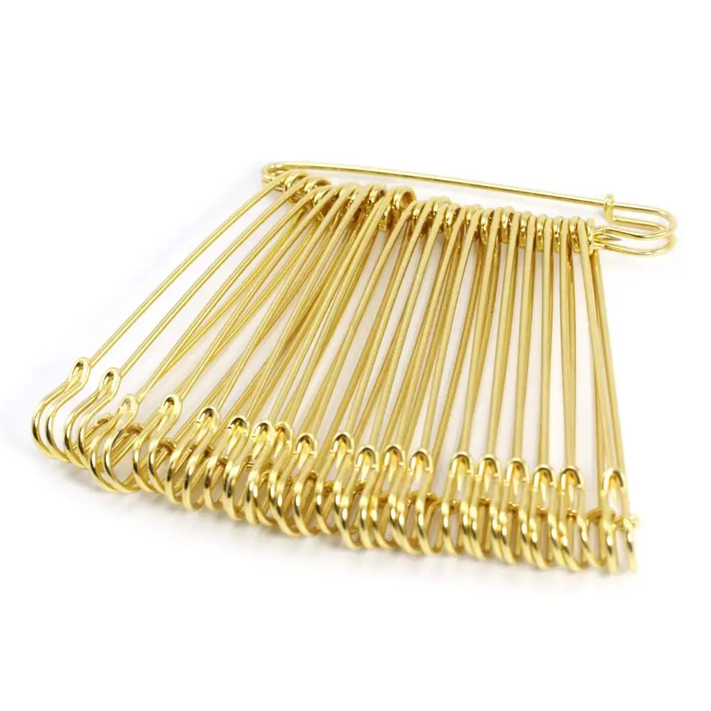 5PCS Gold Safety Pins Extra Large Heavy Duty Safety Blanket Pins for  Jewellery Making, Blankets, Skirts, Kilts, Knitted Fabric