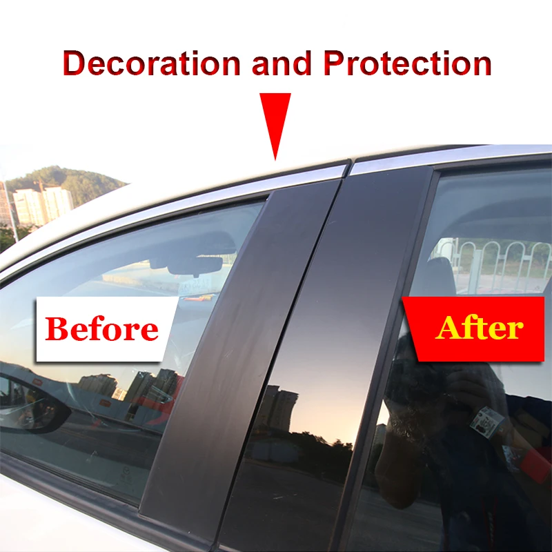 Car Styling PVC Car Window Pillar Trim Sticker Middle BC Column Stickers  Auto External Accessories For Toyota CHR C-HR 2016-2020