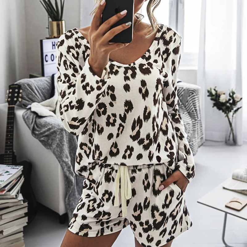 Fashion Leopard print Jumpsuit bodysuit women Tie-dye printed fashion home casual shorts suit Women two piece Casual Playsuits Fashion Leopard print Jumpsuit bodysuit women Tie-dye printed fashion home casual shorts suit Women two piece Casual Playsuits