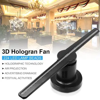 

3D Hologram Fan WiFi High Resolution Holographic Video Projector LED Light With 16GB SD Card For Festival Christmas Halloween