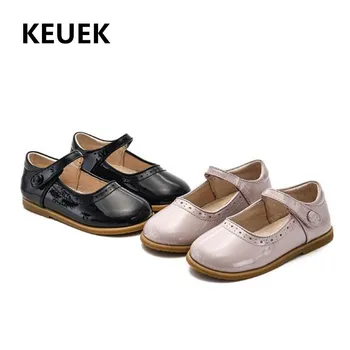 

New Spring/Autumn Children Shoes Girls Princess Patent Leather Baot Shoes Student Baby First Walkers Flats Kids Shoes 018