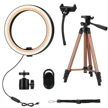 

Adjustable Ring Light With Tripod Stand & Phone Holder Desktop Camera Led Ring Light Selfie Photography Live Broadcast Bracket