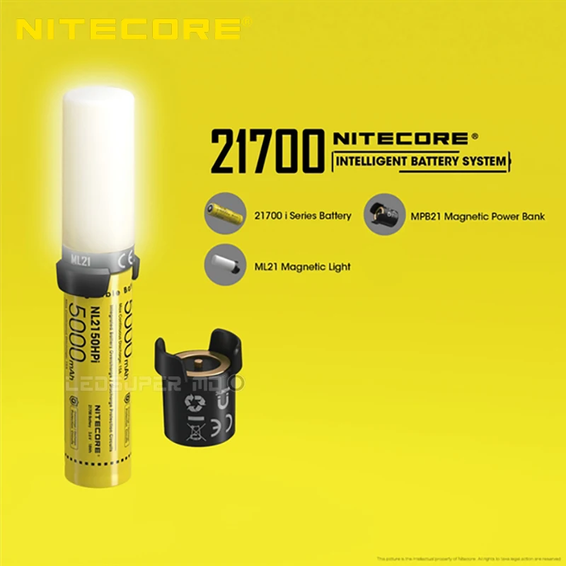 Интеллектуальная аккумуляторная система NITECORE 21700-комплект MPB21 с NL2150HPi и ML21