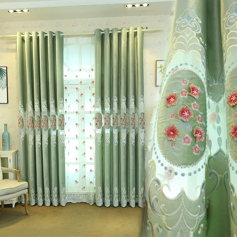 

European High-grade Atmospheric Shading Curtains for Living Dining Room Bedroom.