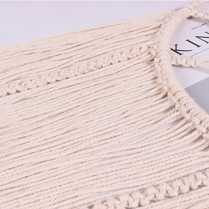 Ручной работы тканый Ловец снов Луна бабочка круг Бохо макраме настенный гобелен