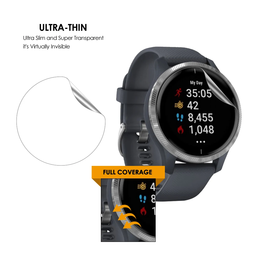 10pcs Hydrogel Film Protector For Garmin VivoActive 4 4s Venu Vivomove 3s 3Sports Style Glass Explosion-proof Protective Film