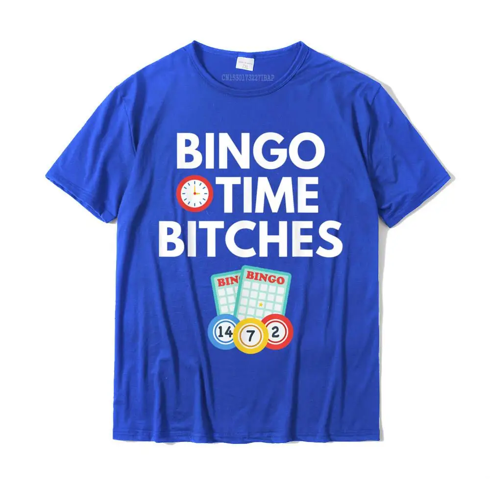 Tops & Tees Normal Tops Shirts ostern Day Special Custom Short Sleeve All Cotton Round Neck Men Top T-shirts Custom Bingo Time Bitches Funny Bingo Player Game Lover Gift Humor T-Shirt__MZ23158 blue