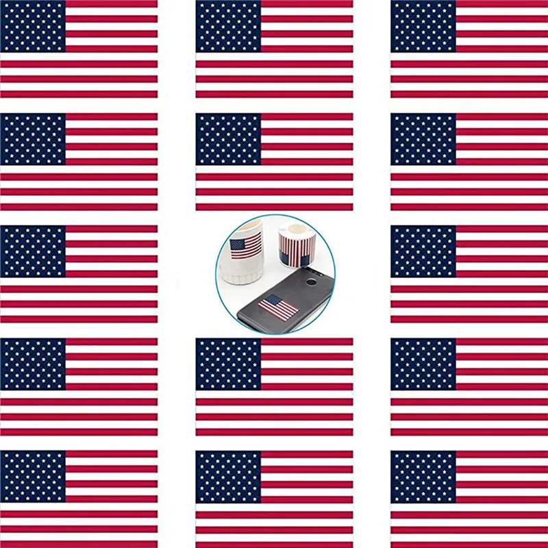 500 шт американский флаг наклейки s 2 1X1 25 в США патриотические для ноутбуков