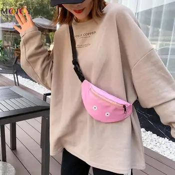 

Fashion Zipper Women Waist Bag Outdoor Casual Sports Ladies Lovely Phone Fanny Pack Nylon Chest Bag
