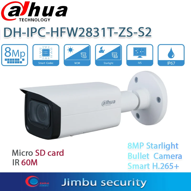 Камера видеонаблюдения Dahua Starlight 8 Мп стандартная IP-камера 60 м Poe умная камера H.265 + |