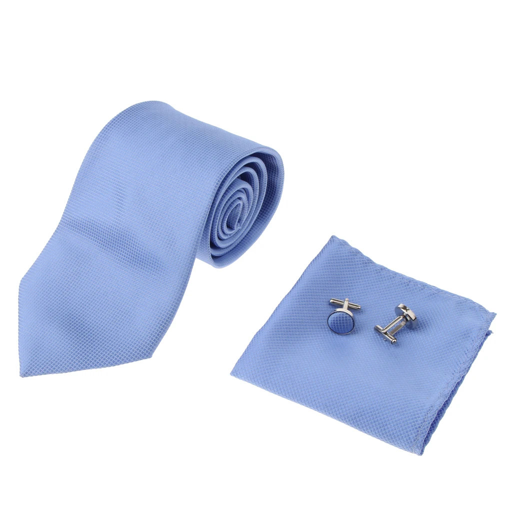 4 шт./компл. Модные Классические Вечерние Для мужчин галстуки однотонные галстук запонки платок галстук-бабочка, комплект