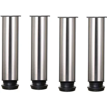 

4pcs Stainless Steel Adjustable Furniture Legs Bed Foot Worktop Bar House Sofa Cabinet Table Feet TV Desk Heavy Duty Solid Round